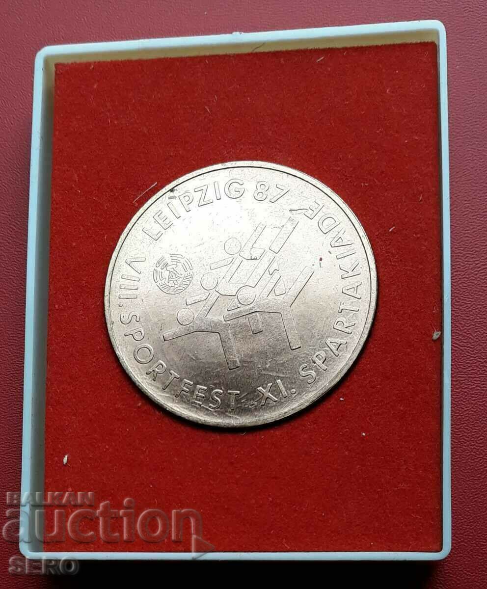 Германия-ГДР-медал в кутия- Спартакиада Лайпциг 1987