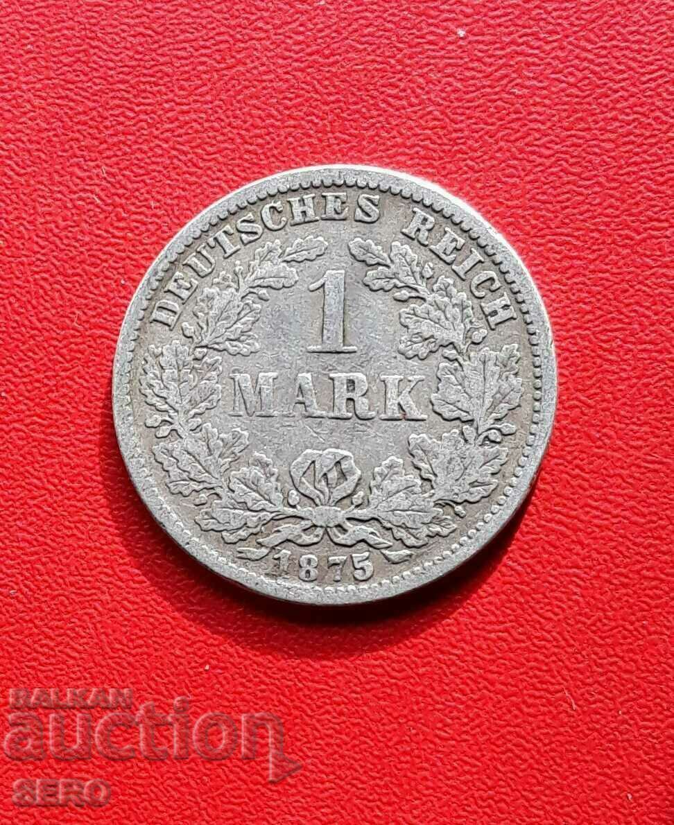 Germany-1 mark 1875 F-Stuttgart