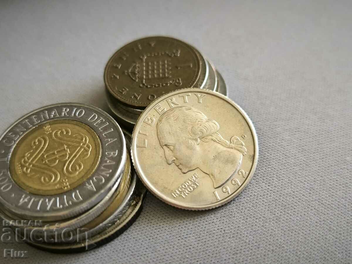 Κέρμα - ΗΠΑ - 1/4 (τέταρτο) δολάριο | 1992 με τιμή 1.95 BGN | € 1.00 Κέρμα - ΗΠΑ - 1/4 (τέταρτο) δολάριο | 1992 με τιμή 1.95 BGN | € 1.00