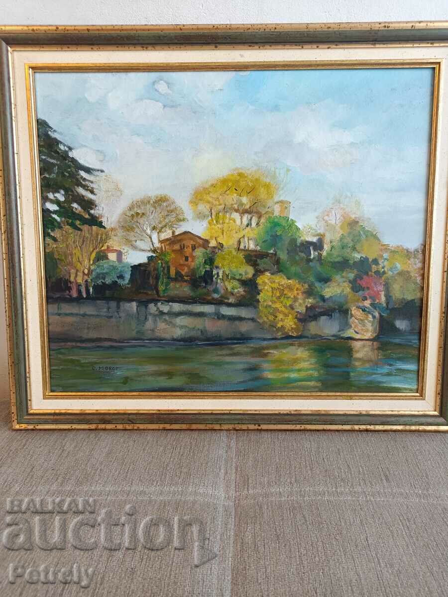 Стара маслена картина с цена 180.00 лв. | € 92.03 Стара маслена картина с цена 180.00 лв. | € 92.03