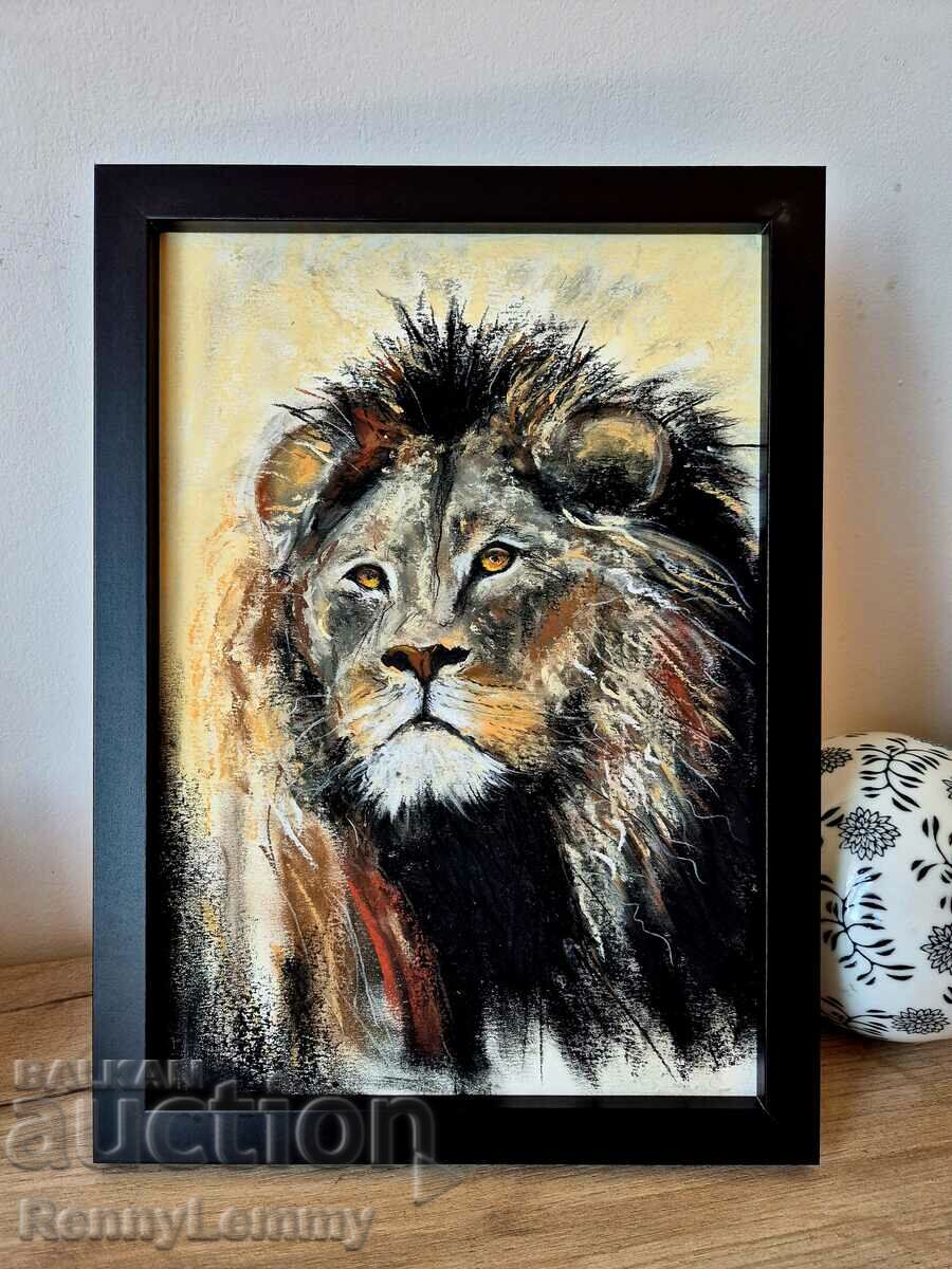 The King, charcoal painting, original