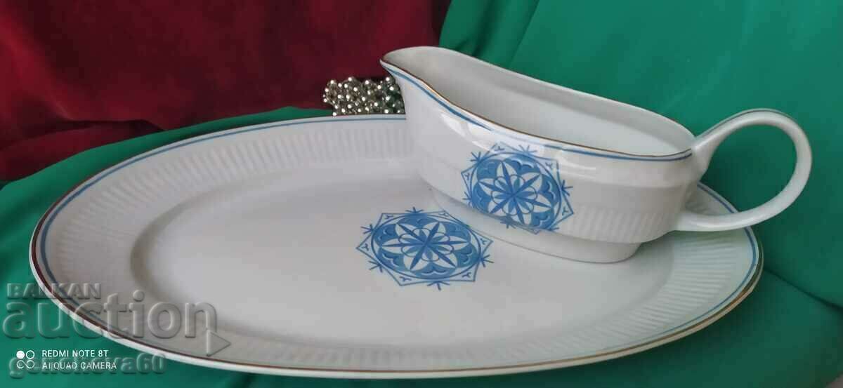 IZIDA Large platter and sauce boat - Bulgarian porcelain with price 15.00 €