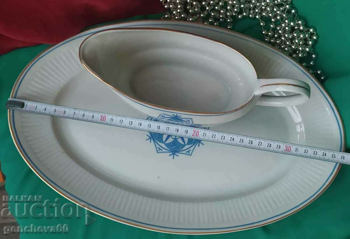 IZIDA Large platter and sauce boat - Bulgarian porcelain - 6