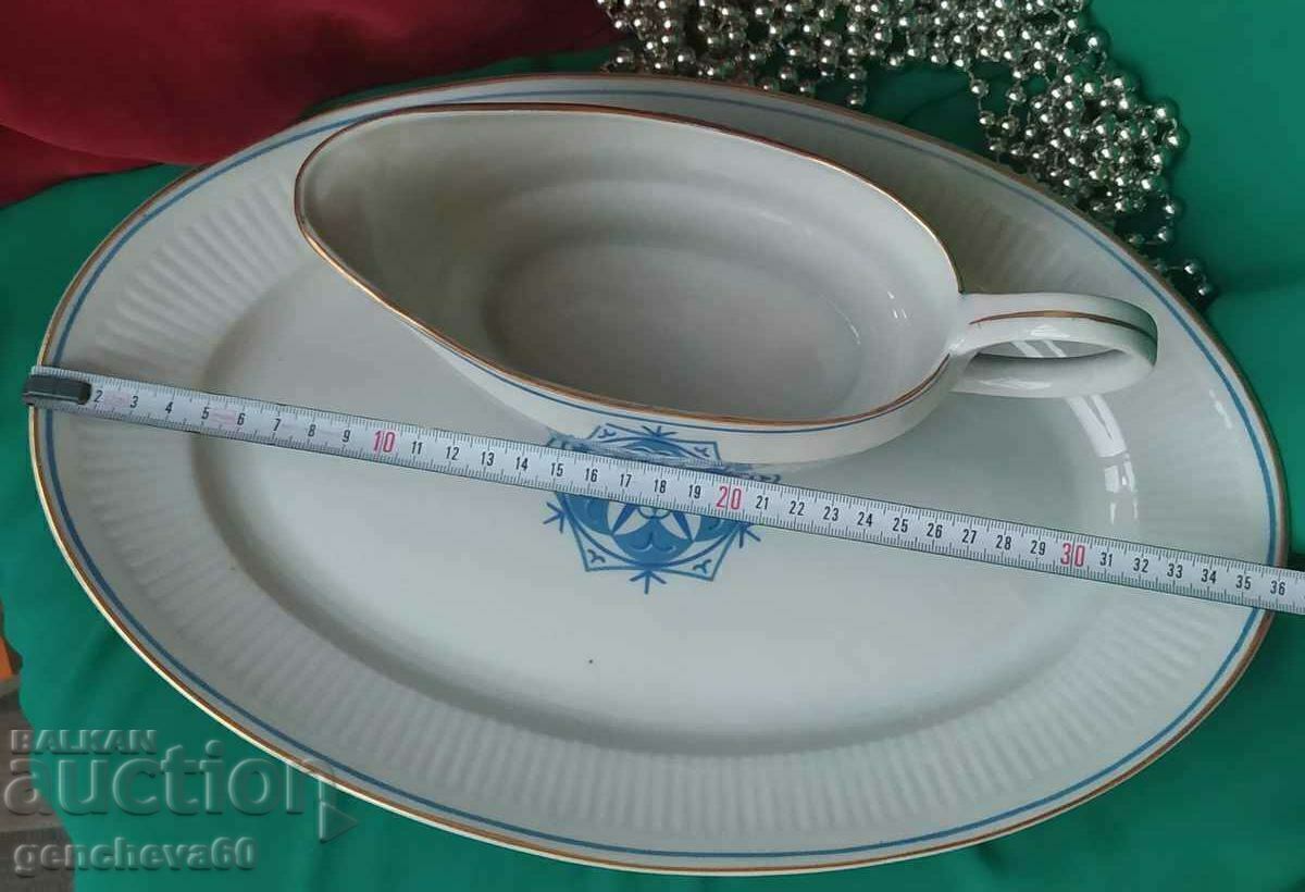 ИЗИДА Голямо плато и сосиера - български порцелан - 6 ИЗИДА Голямо плато и сосиера - български порцелан - 6