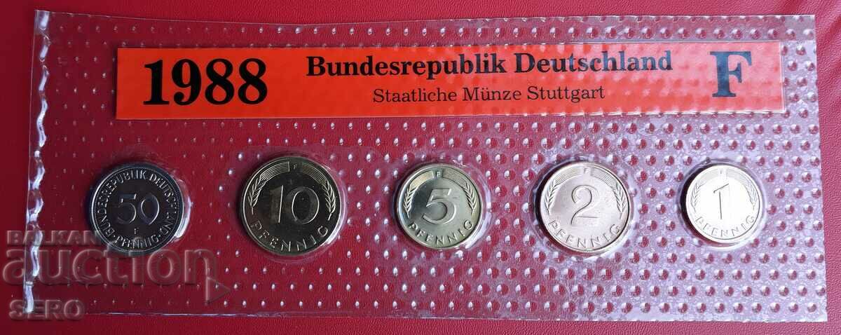 Germany-SET 1988 F-Stuttgart of 5 coins