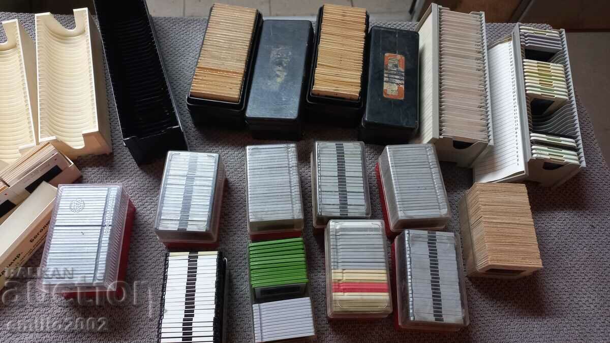 A huge number of slides and cassettes