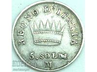 Napoleon 5 Soldi 1813 Ιταλία M - Βασίλειο του Μιλάνου 1804-1814