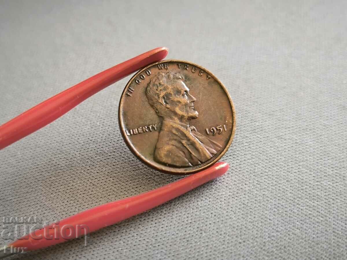 Монета - САЩ - 1 цент | 1951г. с цена 4.65 лв. | € 2.38 Монета - САЩ - 1 цент | 1951г. с цена 4.65 лв. | € 2.38