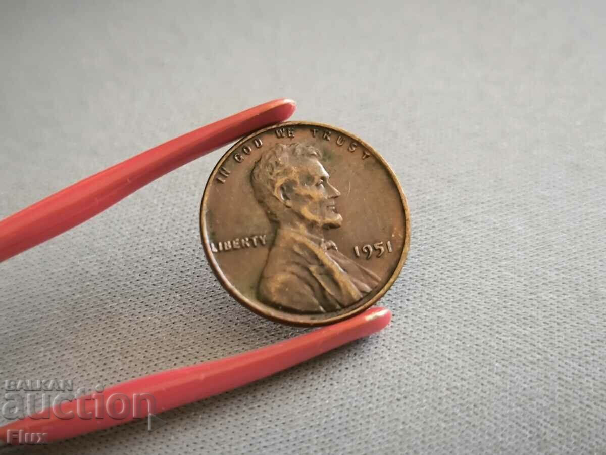 Аукцион Монета - САЩ - 1 цент | 1951г. Аукцион Монета - САЩ - 1 цент | 1951г.