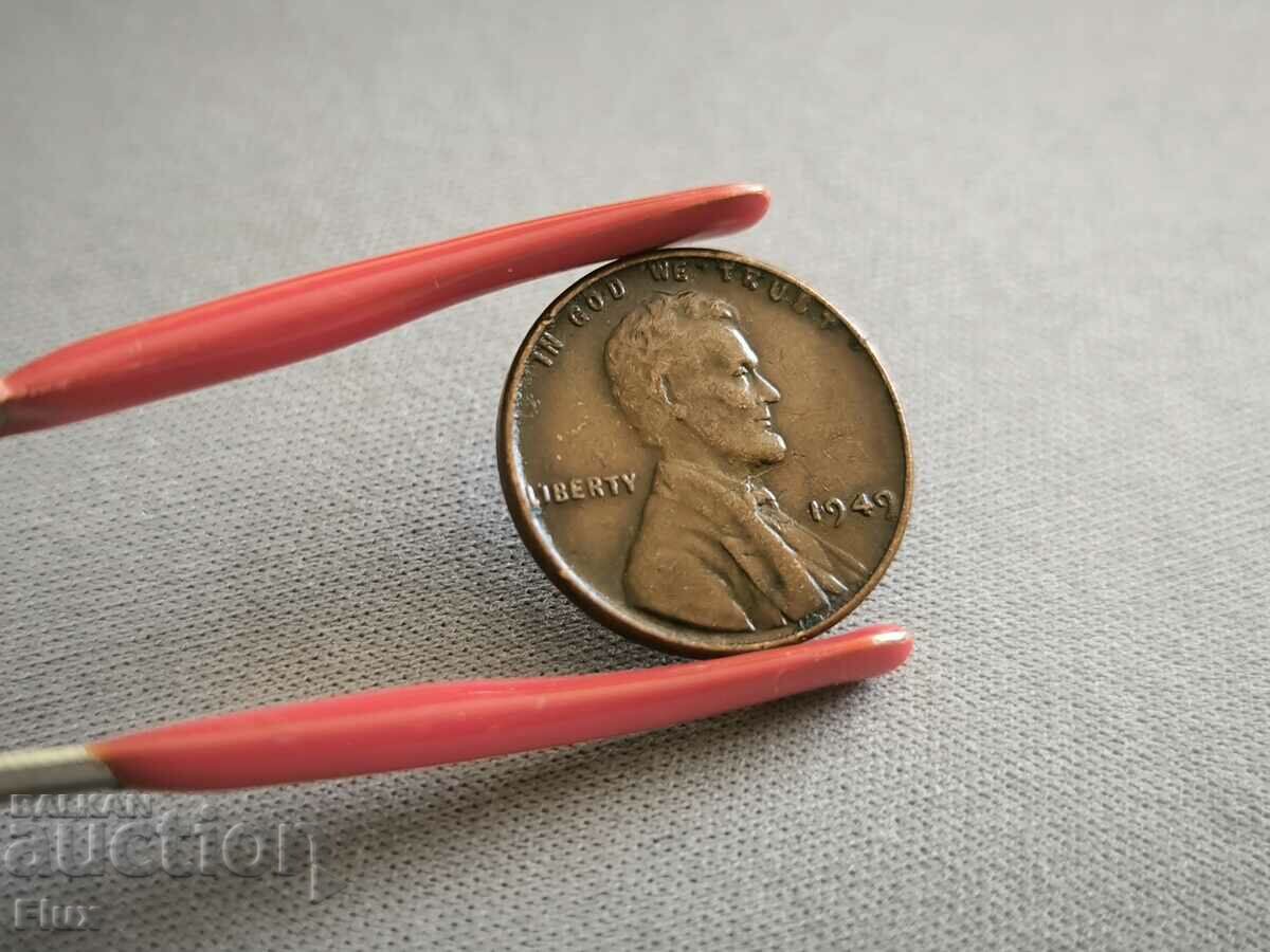 Монета - САЩ - 1 цент | 1949г. с цена 4.75 лв. | € 2.43 Монета - САЩ - 1 цент | 1949г. с цена 4.75 лв. | € 2.43