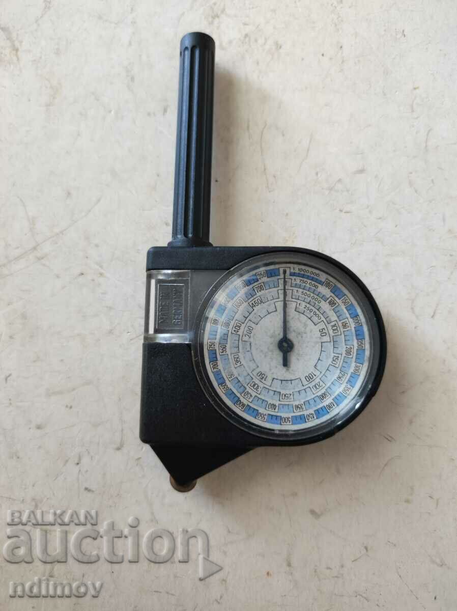 German curve meter A device for measuring distances on maps