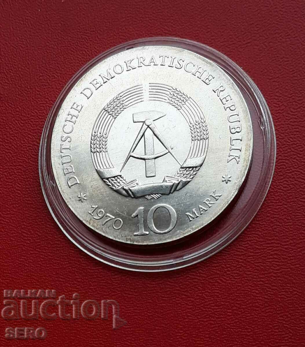 Германия-ГДР-10 марки 1970-Бетховен-сребърна и мн.рядка