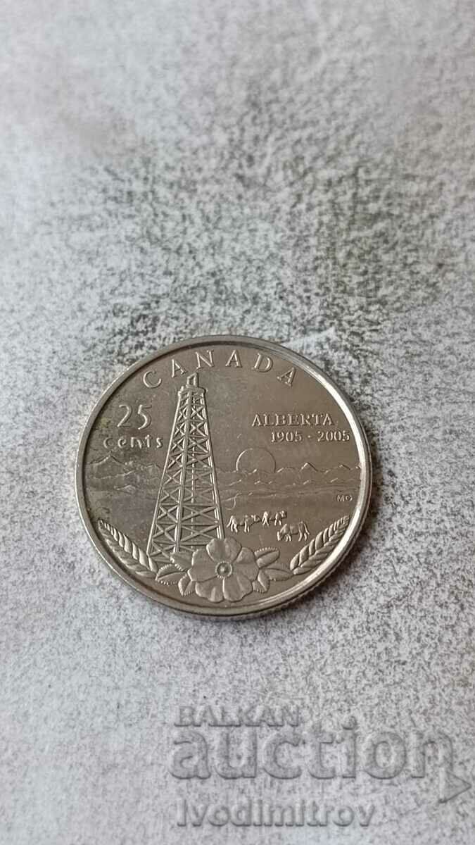 Канада 25 цента 2005 100 години провинция Алберта