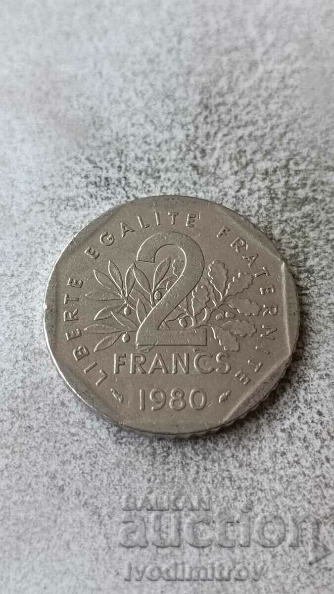 Франция 2 франка 1980