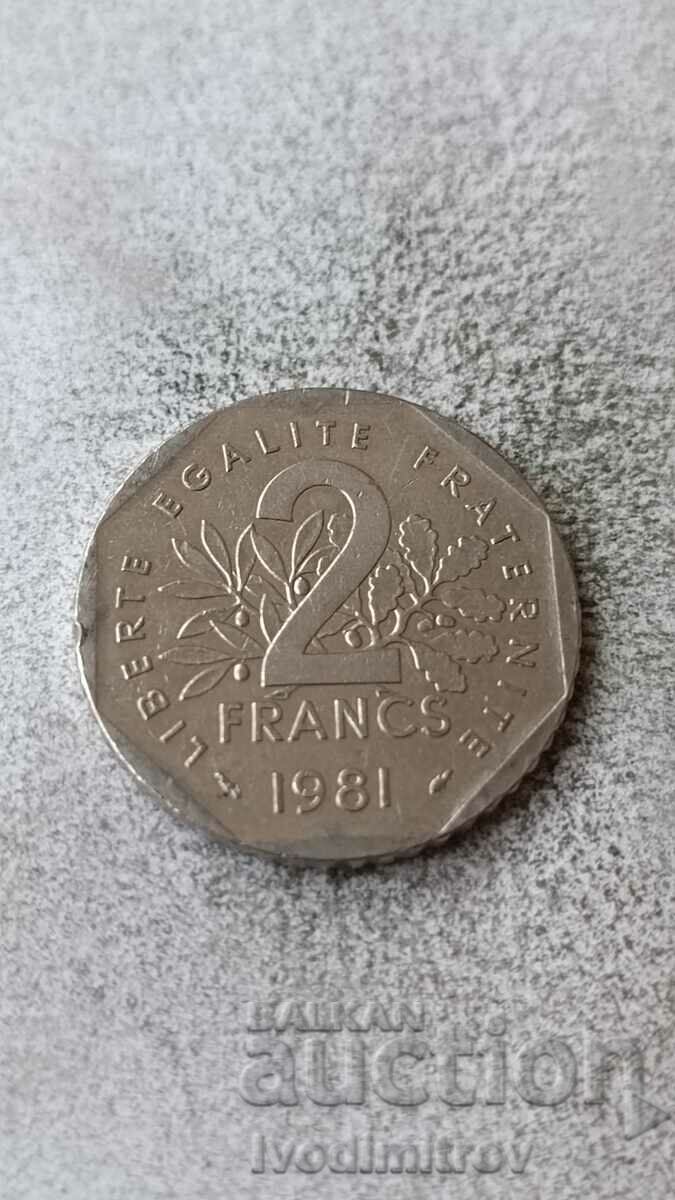 Франция 2 франка 1981