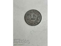 сребърна монета 1 франк сребро Швейцария 1906