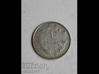 Moneda #1 de argint 1 franc Belgia 1913 Argint
