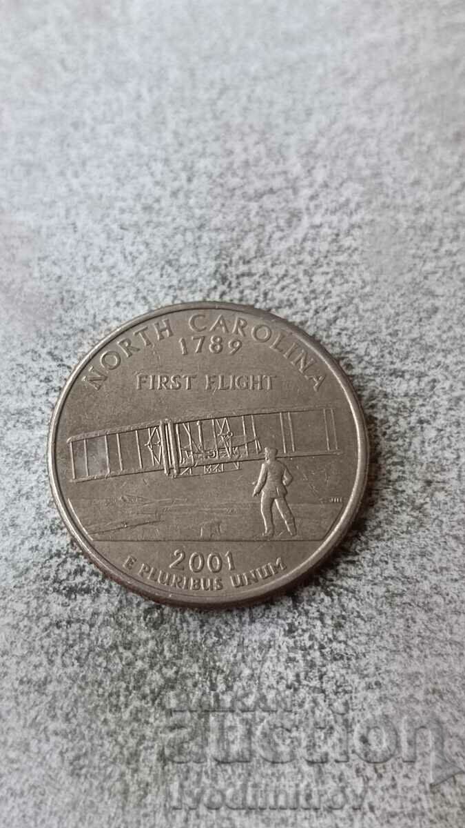 USA 25 cents 2001 P North Carolina