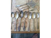 ❗Antique Deep silver plated large utensils 11 pcs ❗