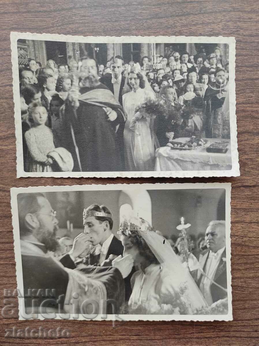 Old photo Kingdom of Bulgaria - lot of two photos. Pop, candle