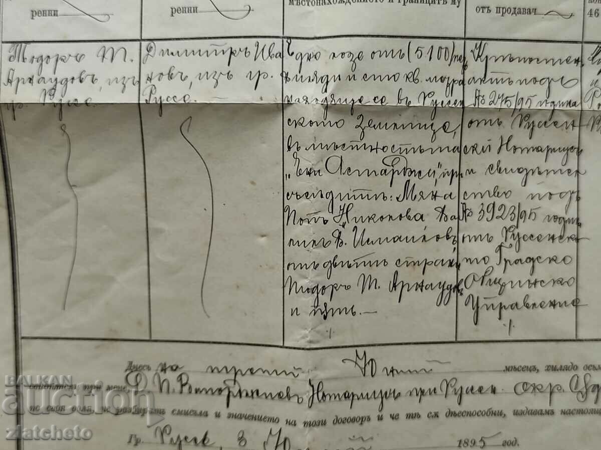 Auction Fortress deed with heraldic stamps - Ruse, Ruse Auction Fortress deed with heraldic stamps - Ruse, Ruse