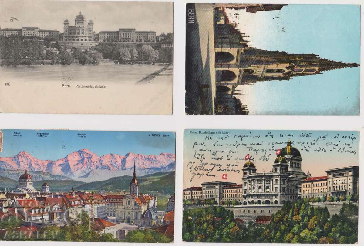 Lot of 8 cards Switzerland Bern traveled 1905-30