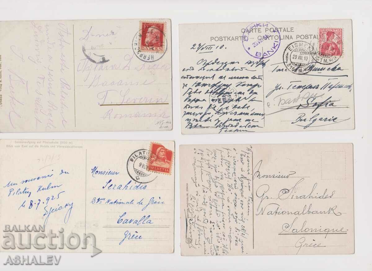 Доставка на Лот от 8 карти Швейцария  пътували 1908-31