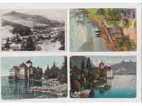 Lotul de 8 hărți a Elveției au călătorit între 1908-1931