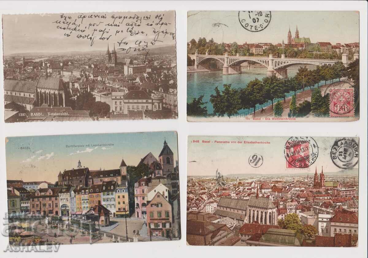 Auction Lot of 8 maps of Switzerland traveled 1907-34 Auction Lot of 8 maps of Switzerland traveled 1907-34