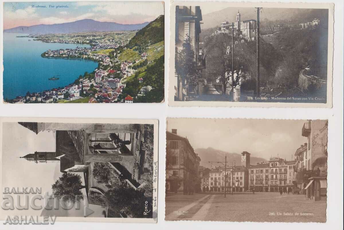 Lotul de 8 hărți ale Elveției au călătorit între 1907-1934
