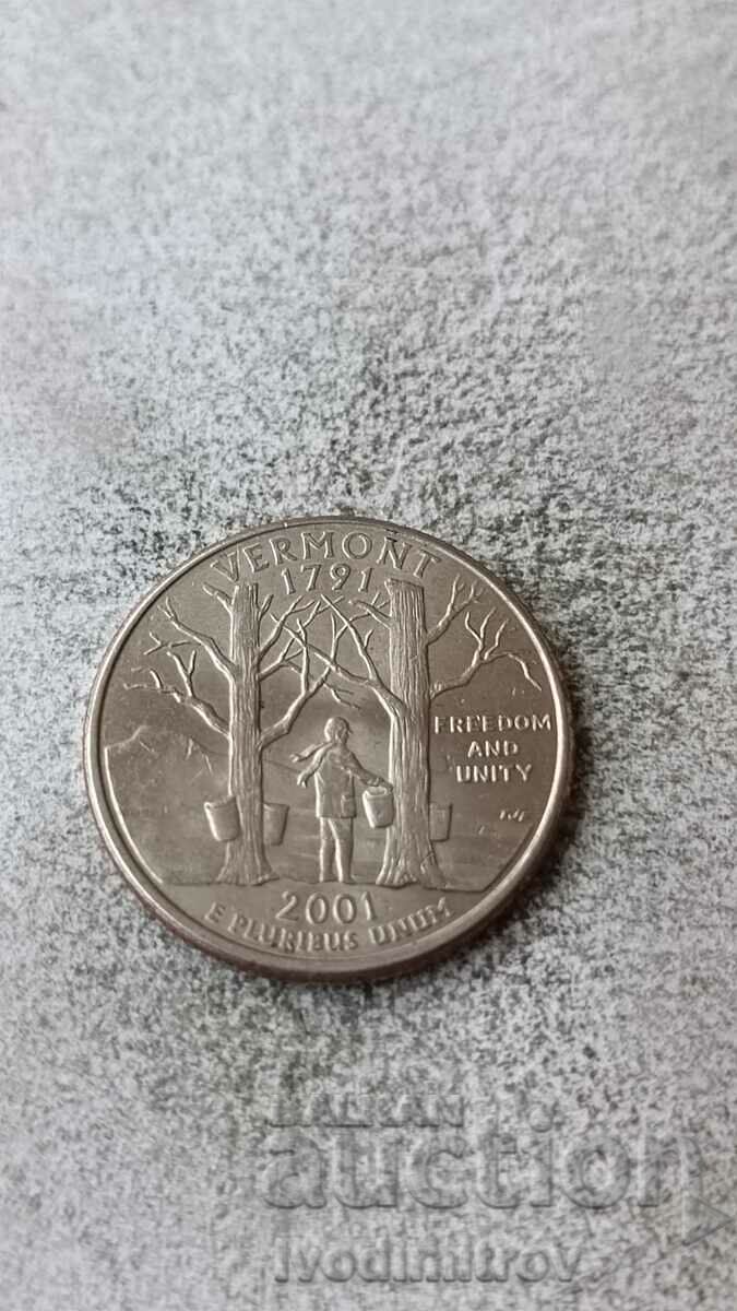 US 25 cents 2001 P Vermont