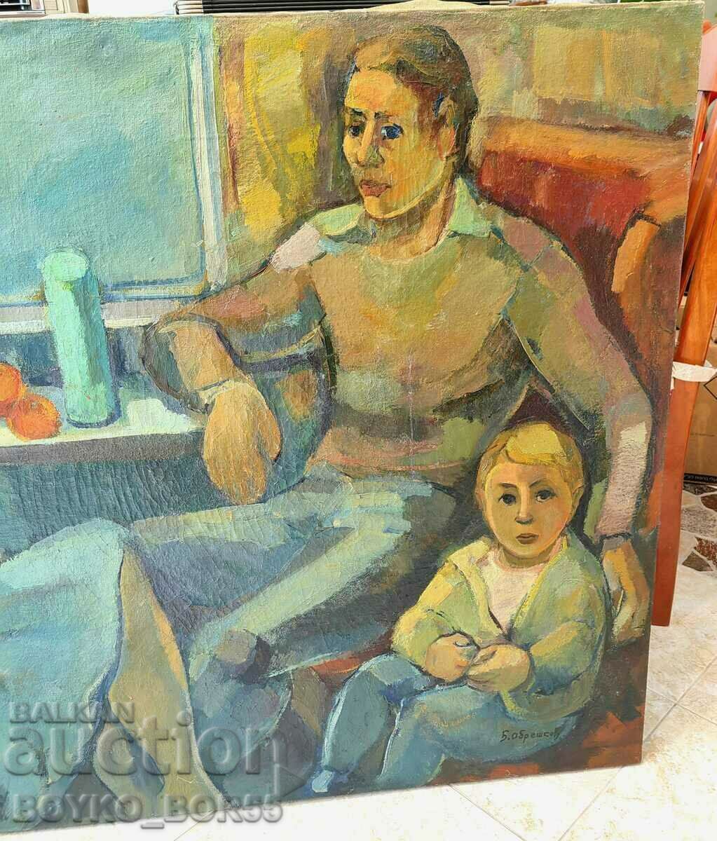 Auction Huge Old Social Realism Picture B. Obreshkov 1968 Auction Huge Old Social Realism Picture B. Obreshkov 1968