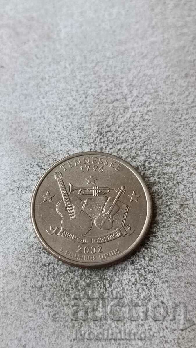 USA 25 cents 2002 P Tennessee
