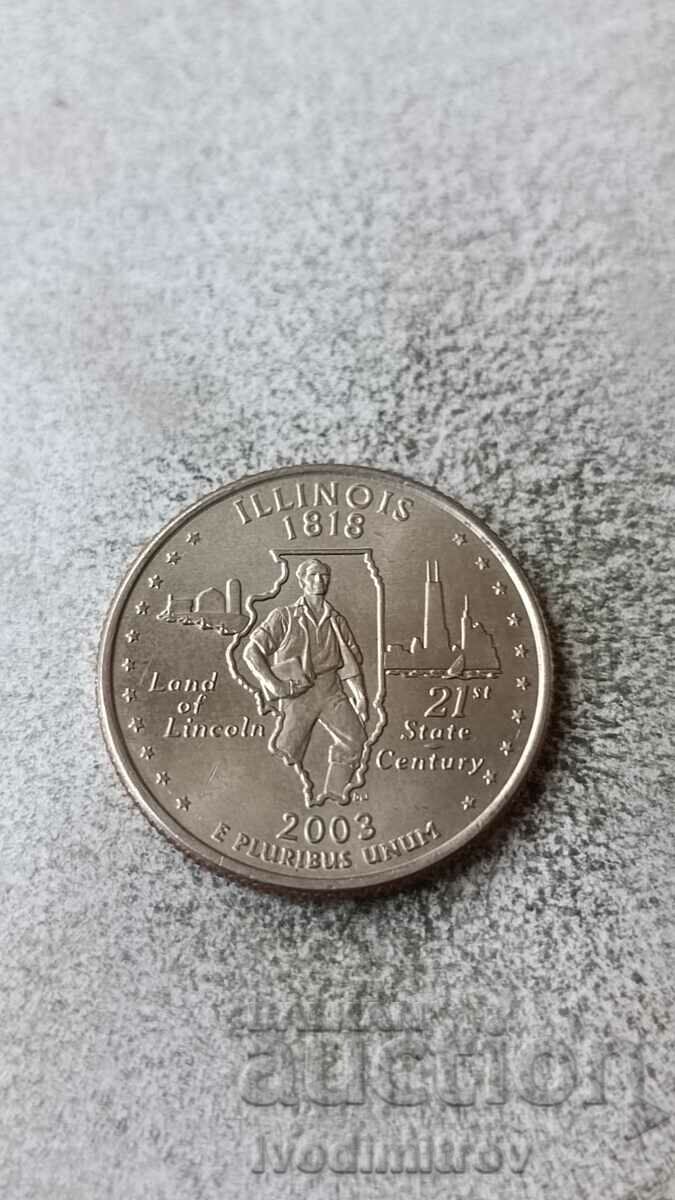 САЩ 25 цента 2003 P Illinois