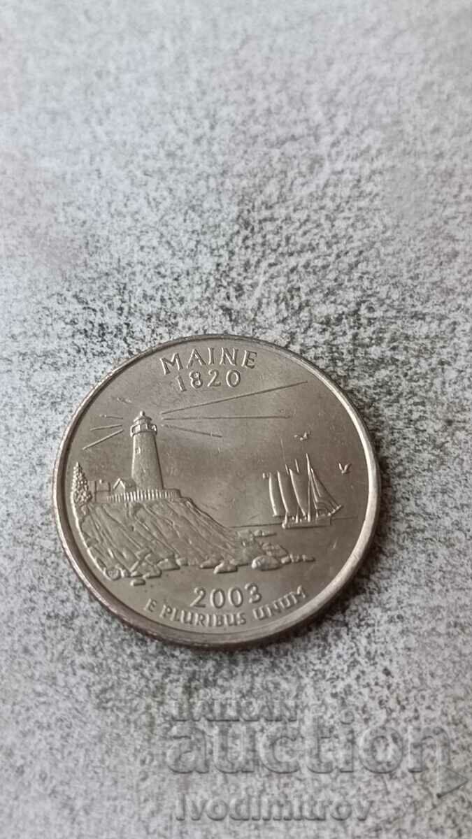 САЩ 25 цента 2003 P Maine