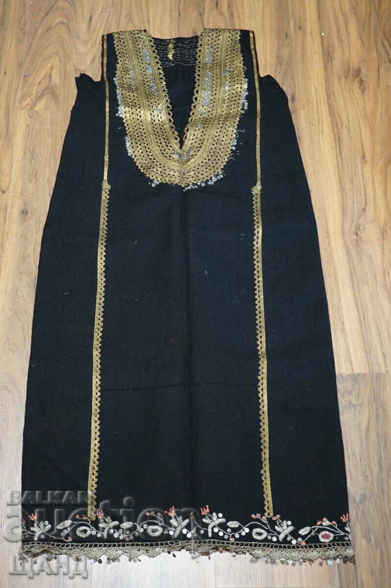 Authentic woolen folk costume gold and silver tinsel