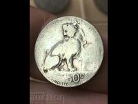 Belgia 50 de centi 1901 Leopold argint