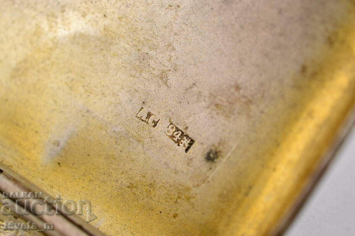 Silver snuff box 117 g. 875 BC with niello - Russian Empire - 7