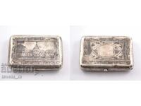 Silver snuffbox 117 g. niello - Russian Empire
