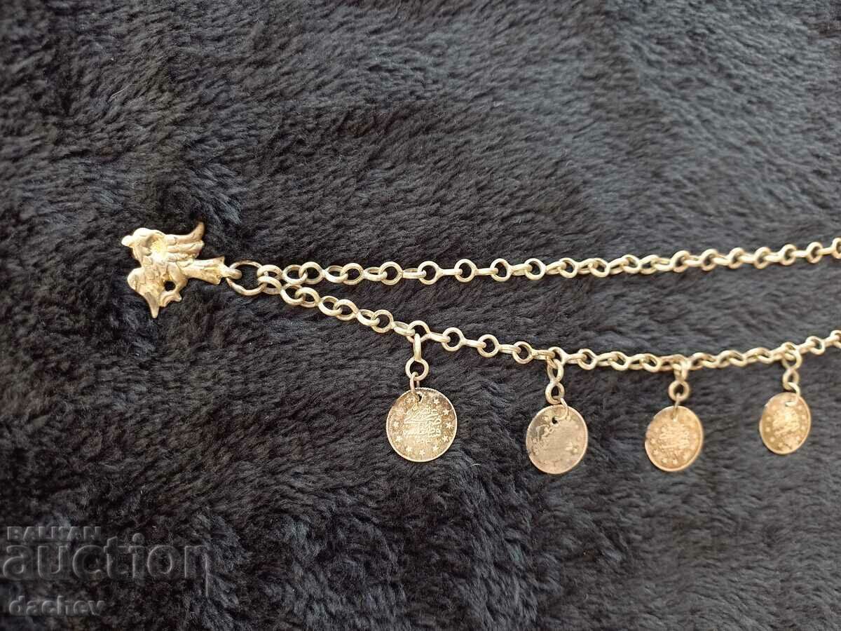 Δημοπρασία ΜΟΝΑΔΙΚΗ αναγεννησιακή μακεδονική ασημένια φορεσιά Kyustek του 19ου αιώνα