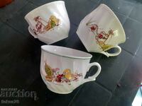 Bulgarian children's porcelain - three cups