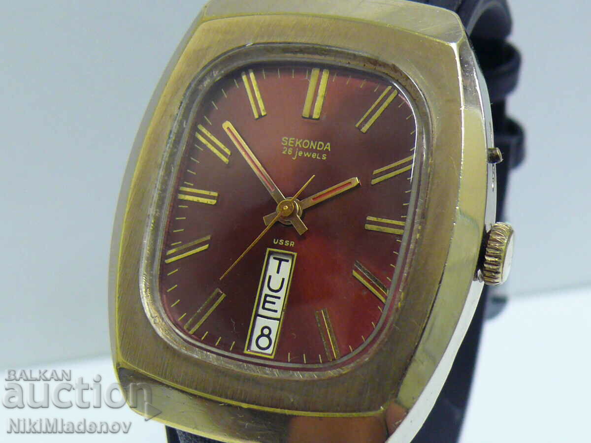 От 1ст. Съветски позлатен SEKONDA/SLAVA Мъжки ръчен часовник