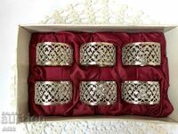 Красиви посребрени пръстени за салфетки от Англия