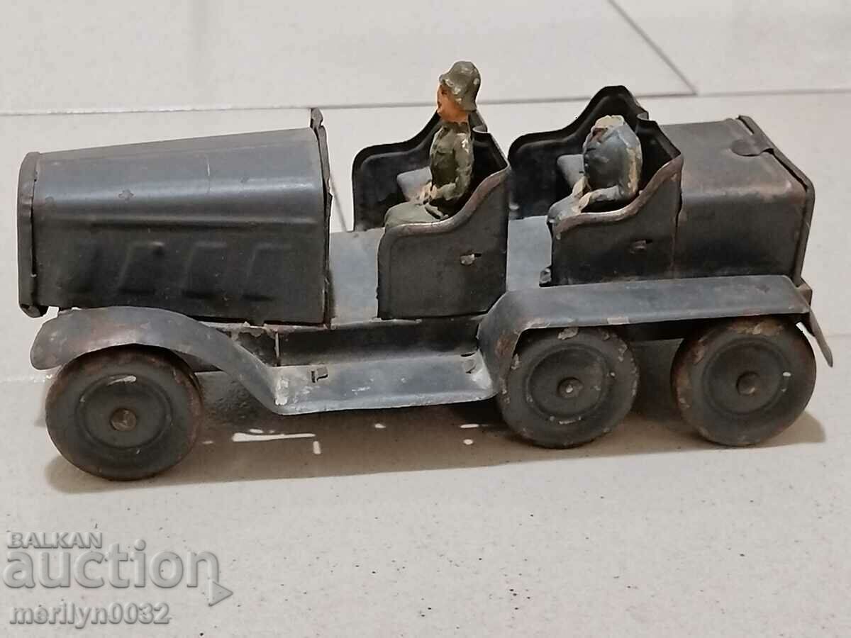 Mașină germană de jucărie din tablă din anii 1930 Wehrmacht ORIGINAL