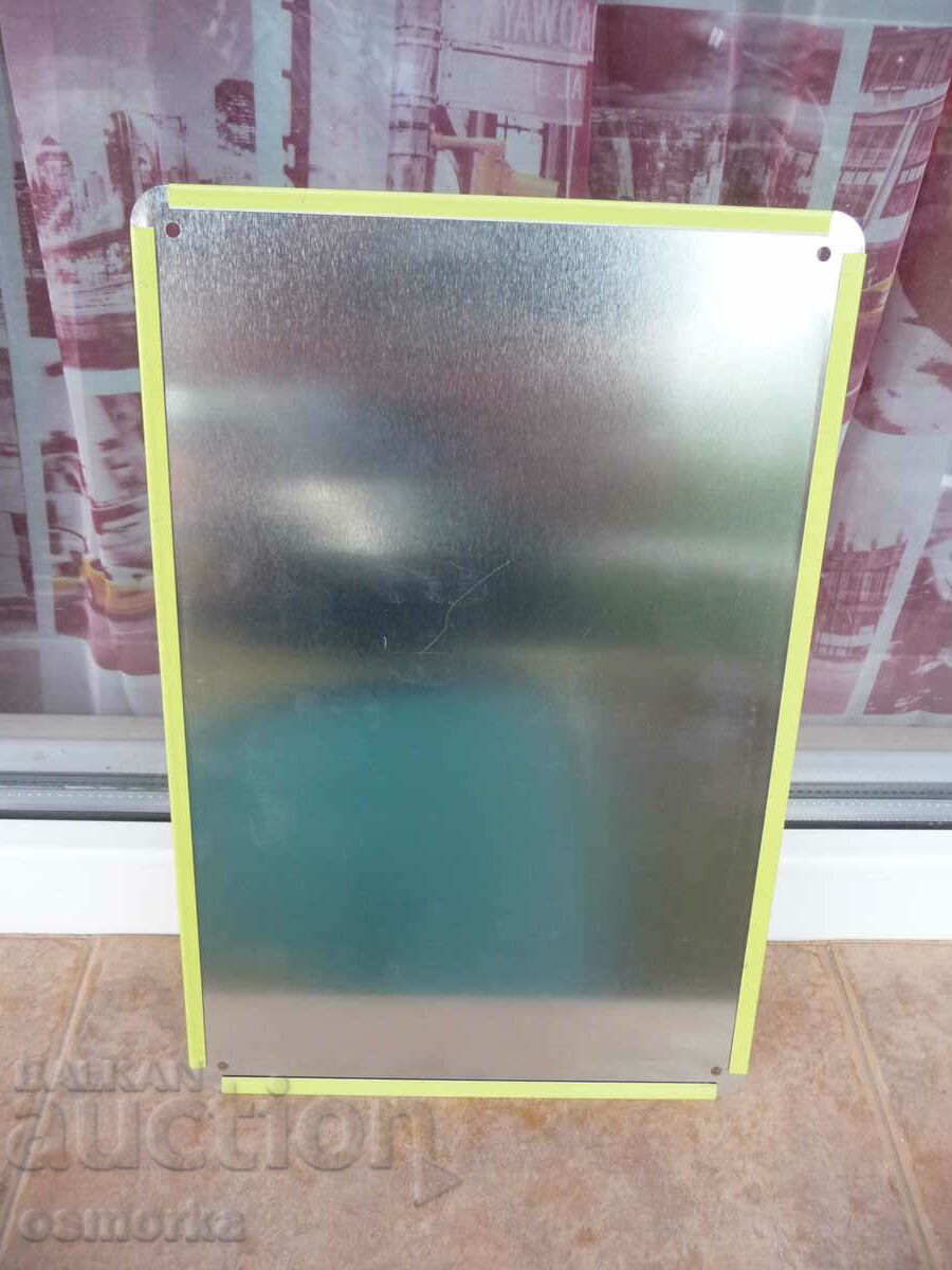 Auction  Metal plate inscription Don't worry Be Haapy Be happy