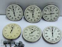 Lot of 6 AGAT Stopwatches USSR with strong balances