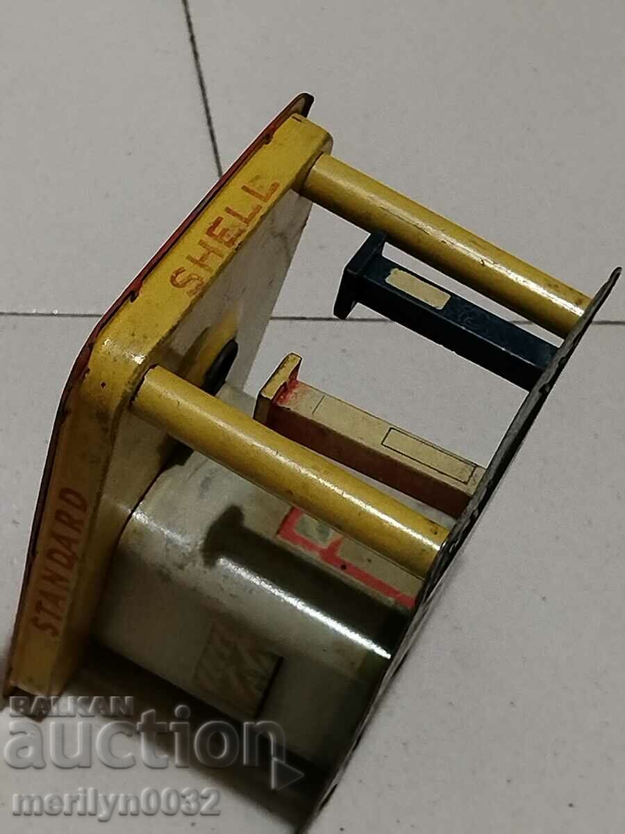 Delivery of German tinplate toy gas station SHELL 1930s Delivery of German tinplate toy gas station SHELL 1930s