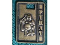 Bronze Metal Keychain & PYRAT # Buddha - Zen Logo