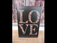 Metal plate inscription LOVE love little hearts I love you