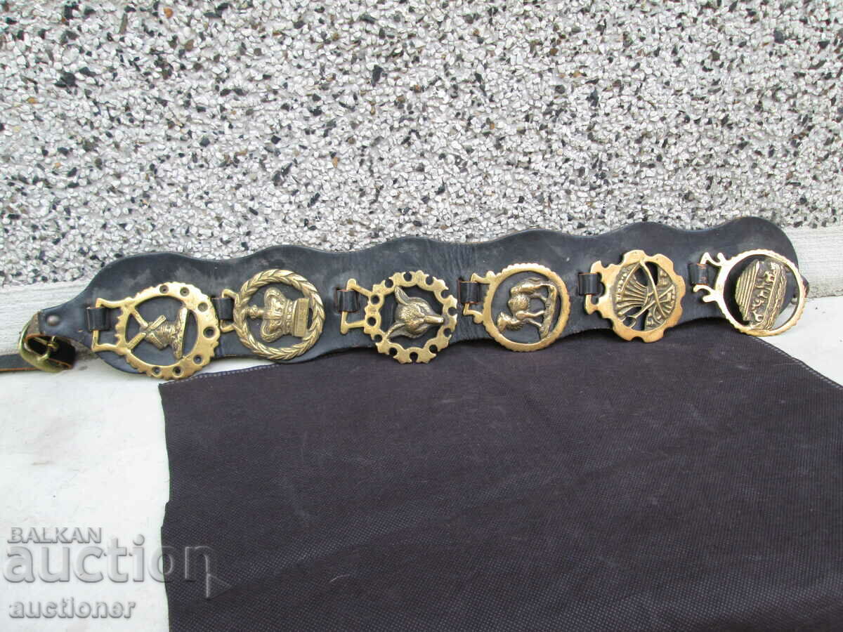 VINTAGE LEATHER HANGING STRAP FOR HORSE, - 5 VINTAGE LEATHER HANGING STRAP FOR HORSE, - 5